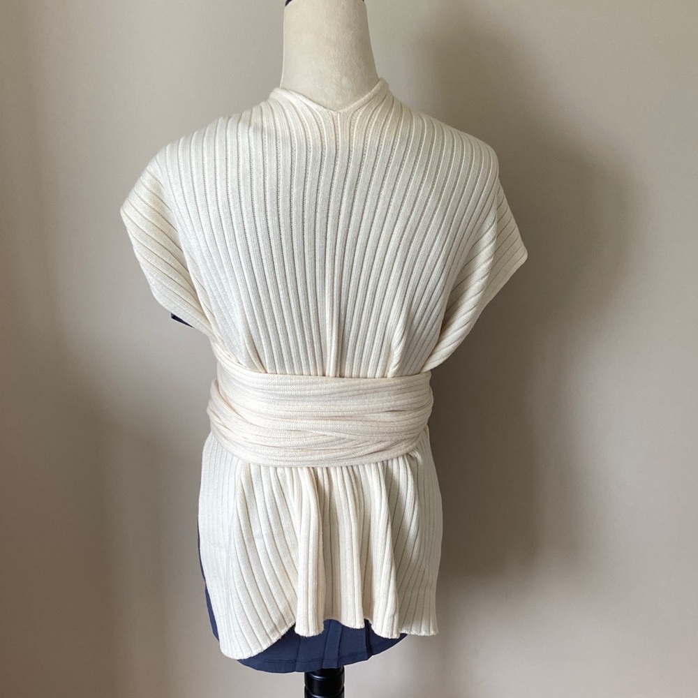 Tibi Cream Ribbed Wrap - Picture 4 of 4